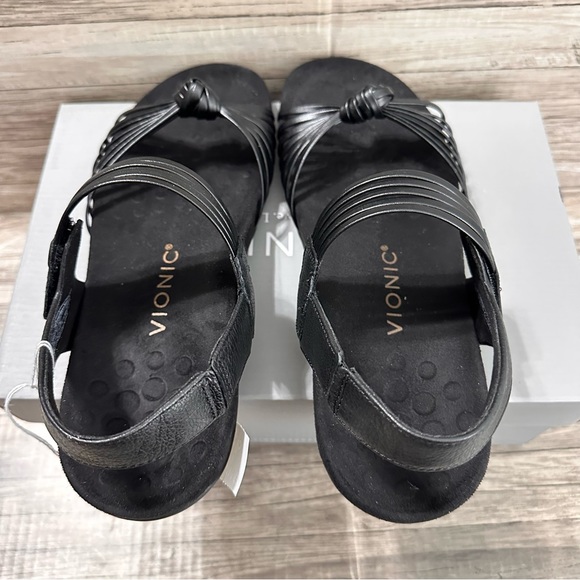 Vionic Talulah Womens Size 10 Black Leather Strap Sandals Comfort Summer Shoes - Picture 5 of 8
